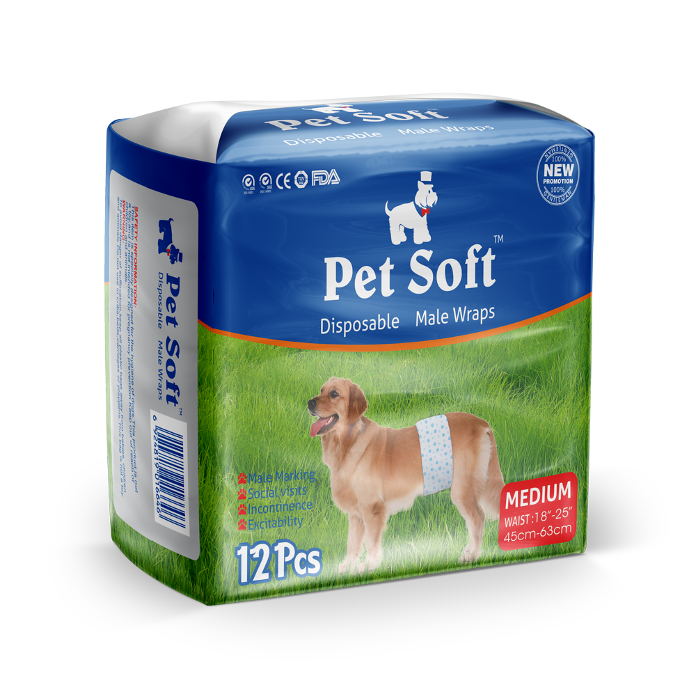  PET SOFT Male Diaper      M, 12